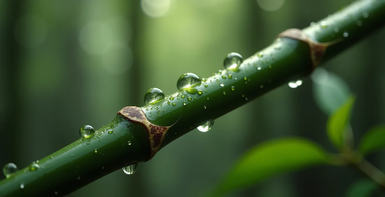 Équilibre symbolique entre rigidité et souplesse à travers des éléments naturels